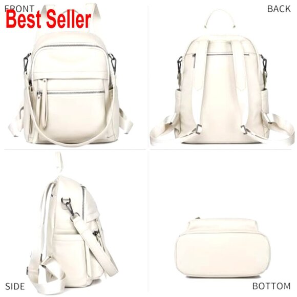 Full Grain Genuine Leather Backpack Purse Convertible Daypack Shoulder Bag main image 6